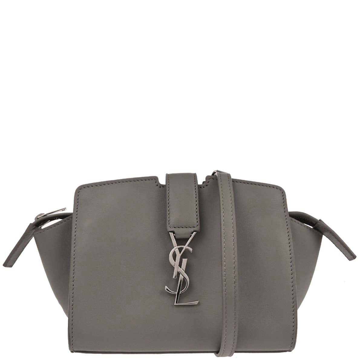 Saint Laurent Gray Calfskin Toy Cabas Shoulder Bag