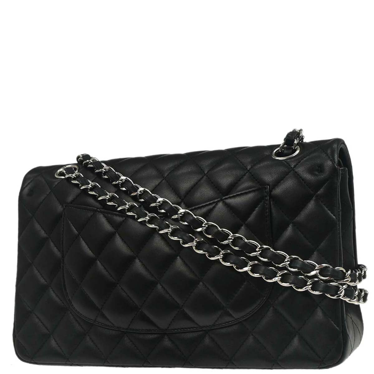Chanel 2014 Black Lambskin Medium Classic Double Flap Shoulder Bag