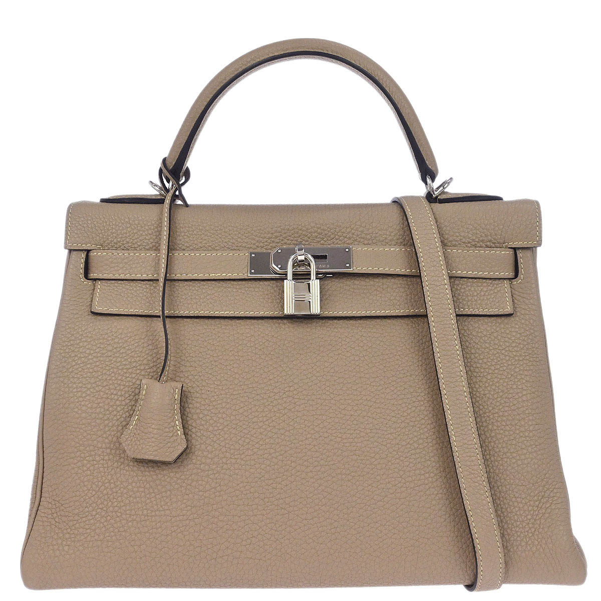 Hermes Argile Togo Kelly 32 Retourne 2way Shoulder Handbag