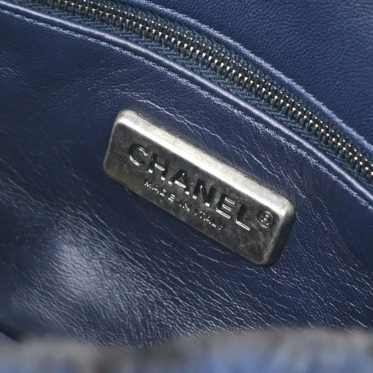 Chanel 2015-2016 Navy Rabbit Fur Shoulder Bag