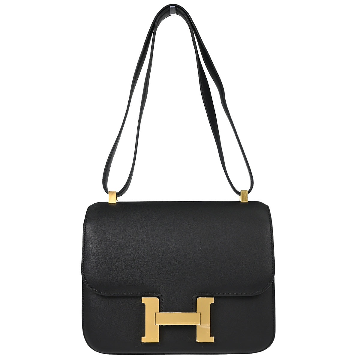 Hermes Black Evercalf Constance 24 Shoulder Bag