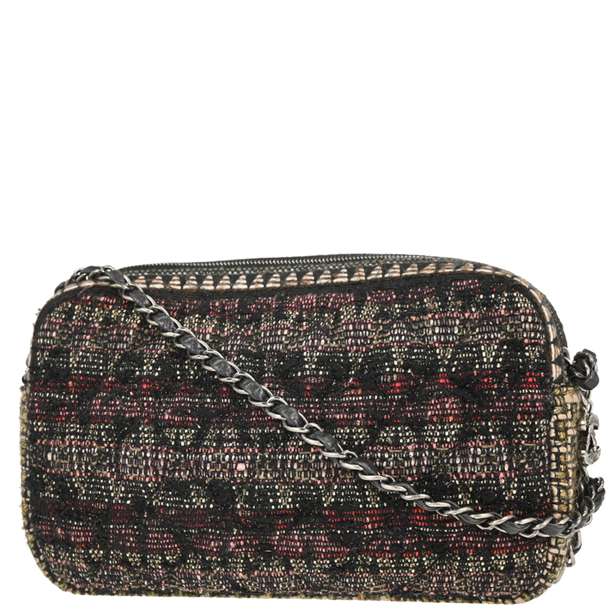 Chanel 2014-2015 Brown Tweed Paris Dallas Camera Bag Large Shoulder Bag