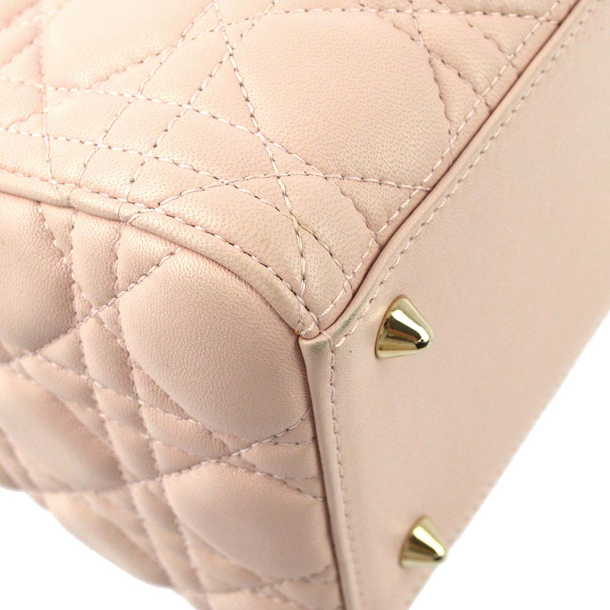 Christian Dior 2014 Pink Lambskin Lady Dior Cannage 2way Shoulder Handbag