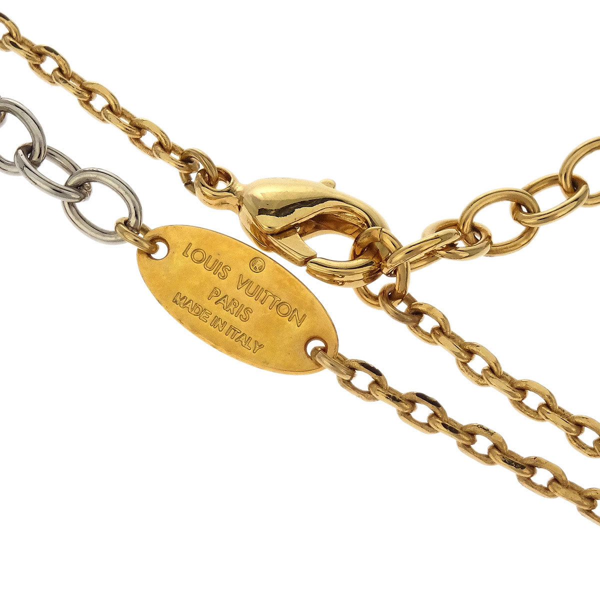 Louis Vuitton Bicolor Gold Silver Chain Necklace M68074 OB0155