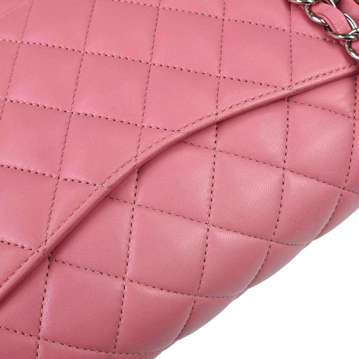 Chanel Pink Lambskin Medium Classic Double Flap Shoulder Bag