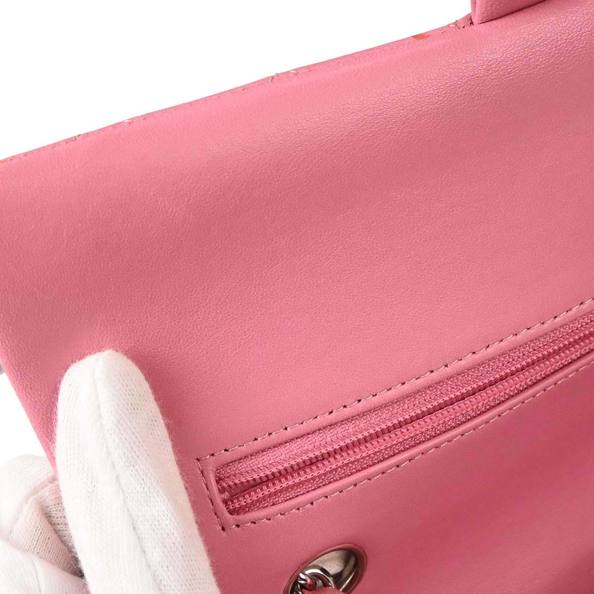 Chanel Pink Lambskin Medium Classic Double Flap Shoulder Bag