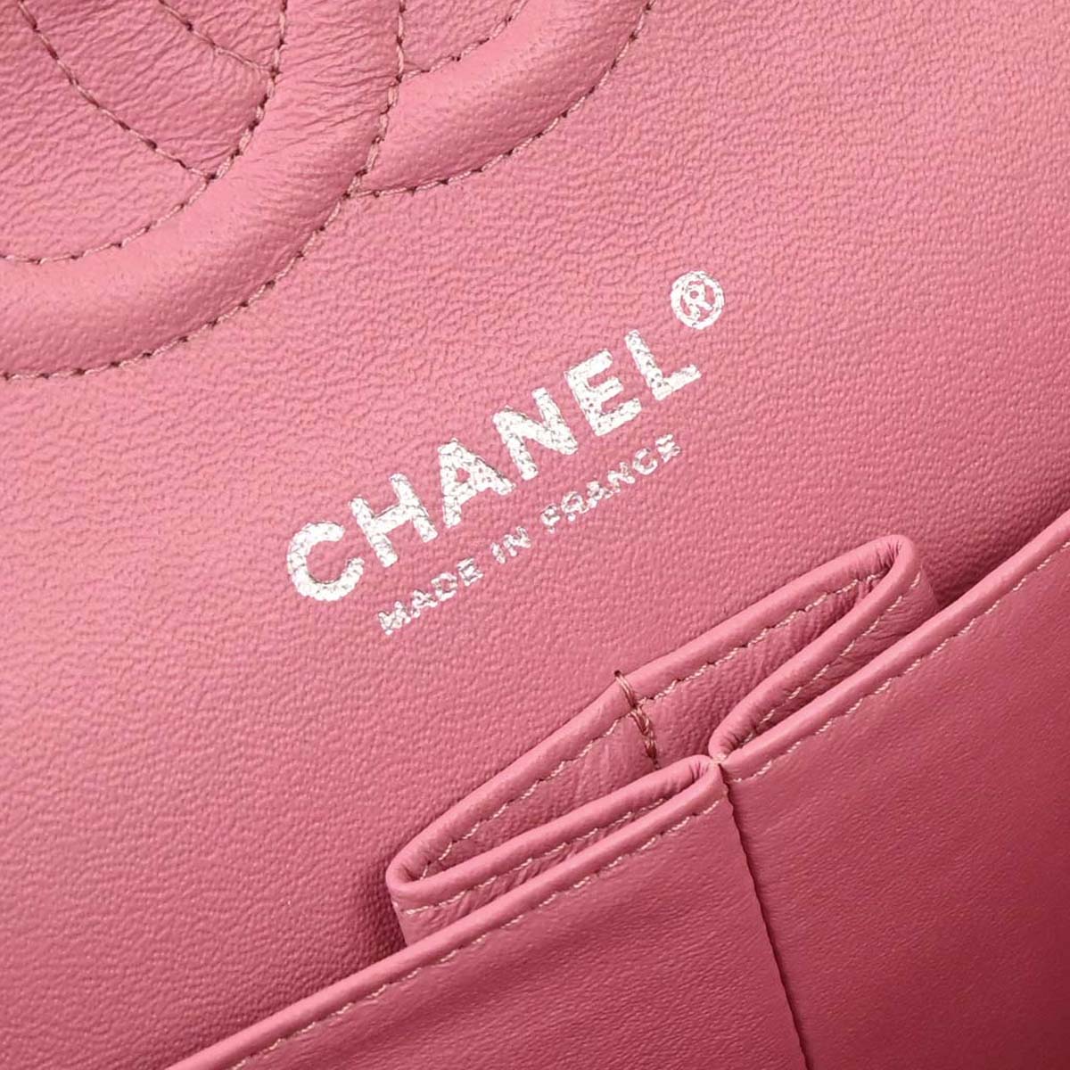 Chanel Pink Lambskin Medium Classic Double Flap Shoulder Bag