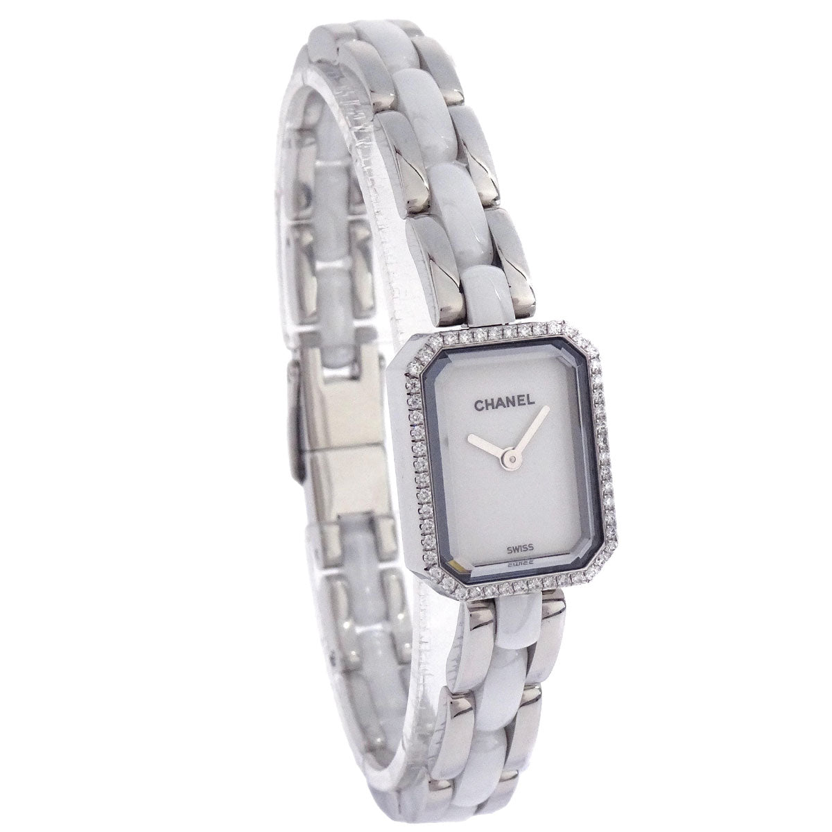 Chanel Premiere Quartz Watch SS Ceramic Diamond H2132