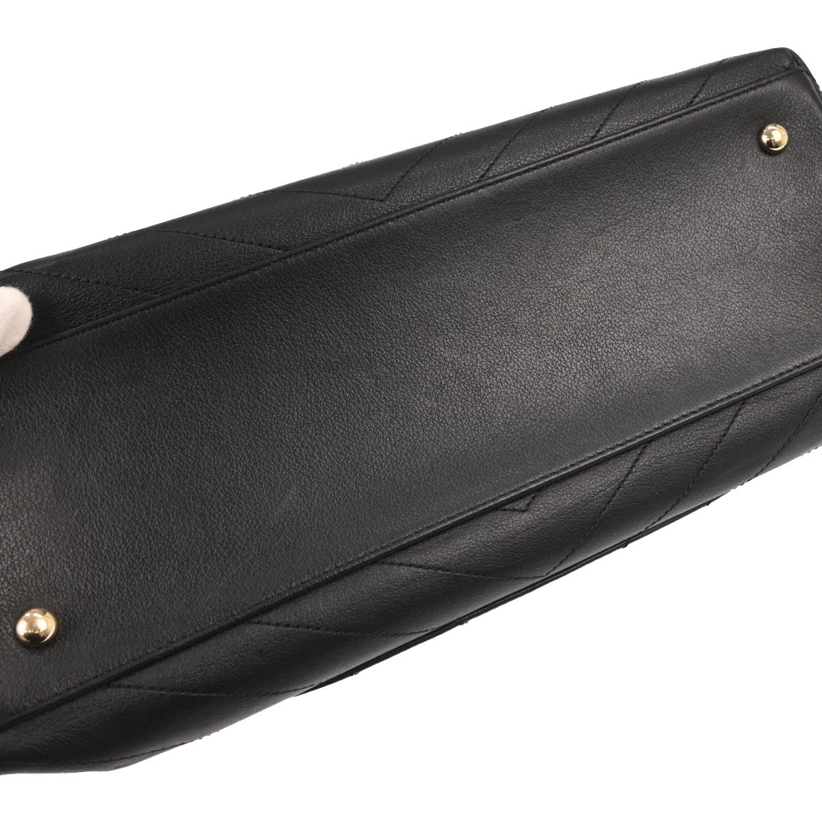 Chanel Black Calfskin Chevron 2way Shoulder Handbag