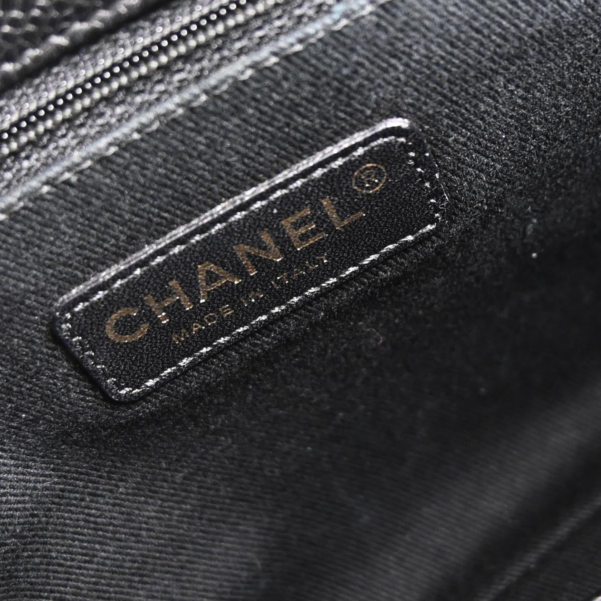 Chanel 2013-2014 Black Caviar Skin Timeless CC Chain Tote Bag