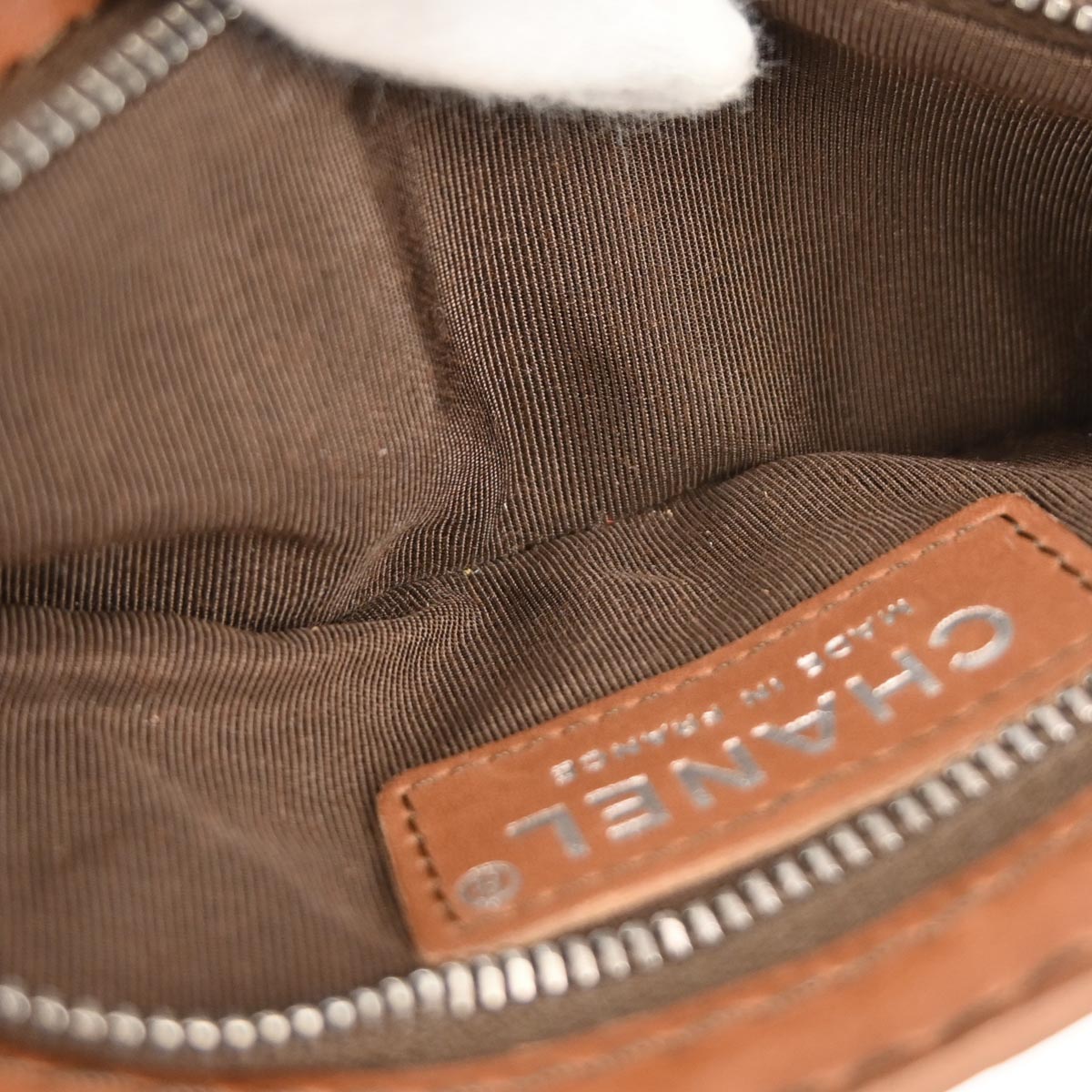 Chanel 2014 Brown Embossed Leather Paris-Dallas Holster Shoulder Bag