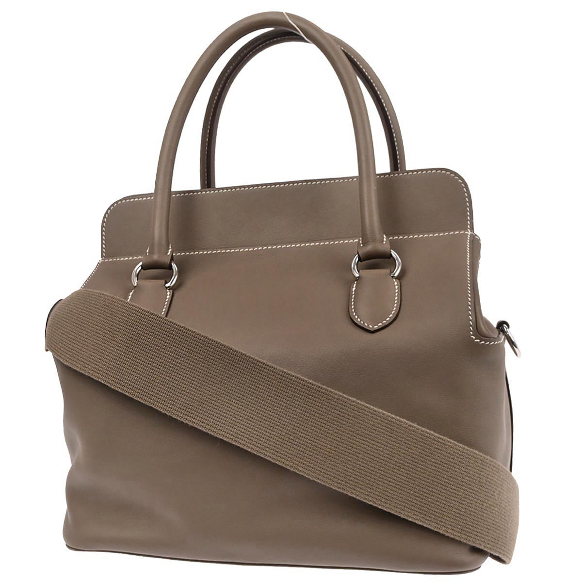 Hermes Etoupe Gray Swift Toolbox 26 2way Shoulder Handbag
