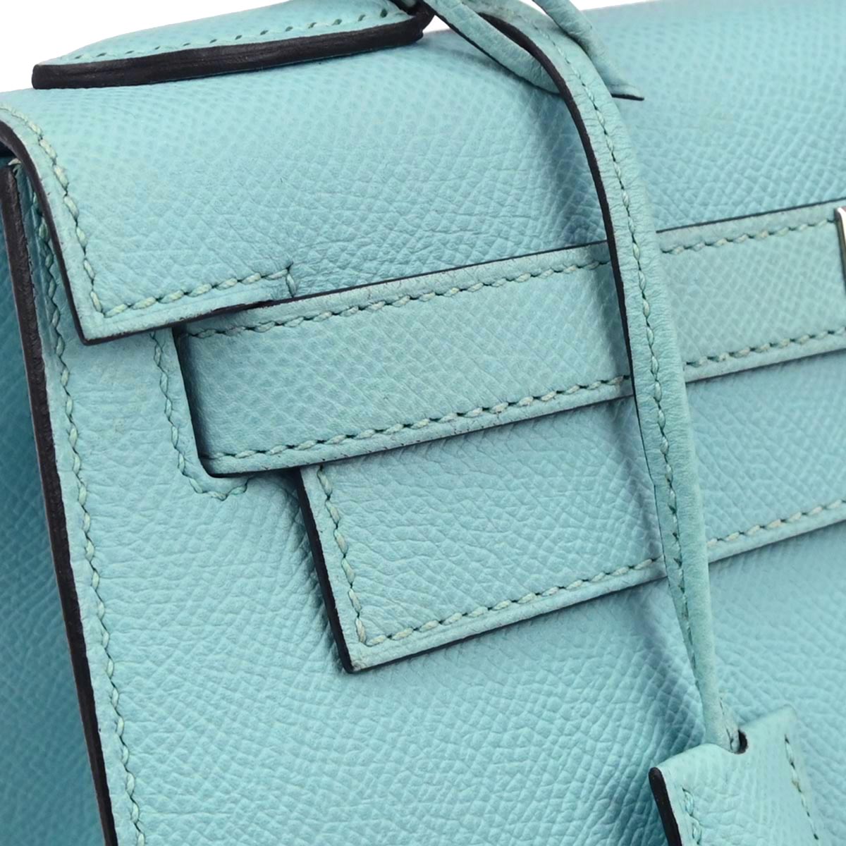 Hermes Blue Atoll Epsom Kelly 28 Sellier 2way Shoulder Handbag
