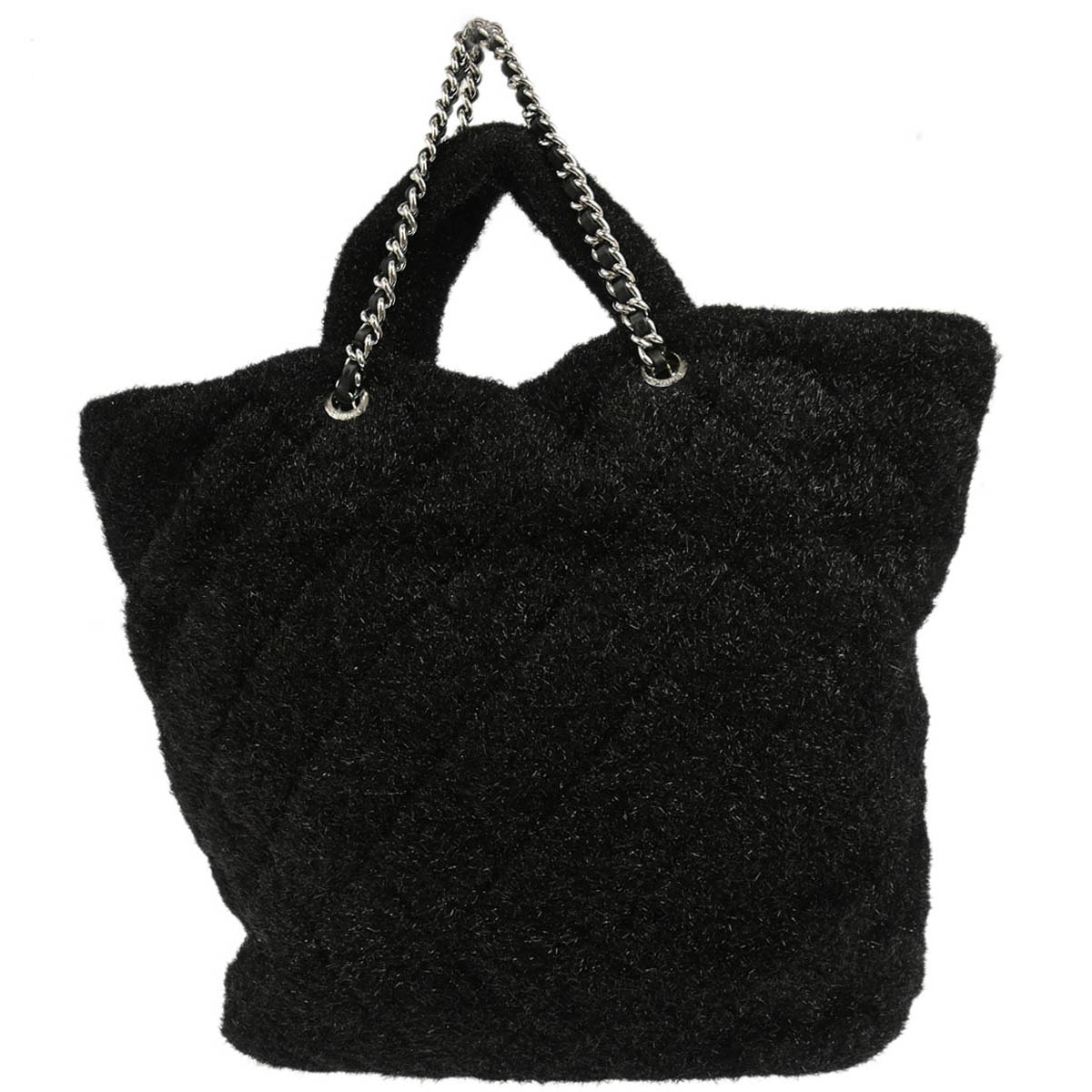 Chanel 2017-2018 Black Pluto Glitter Shopping Tote Chain Handbag