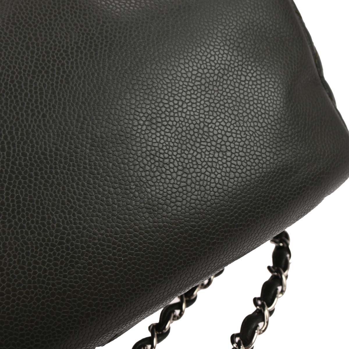 Chanel Gray Calfskin Shoulder Bag