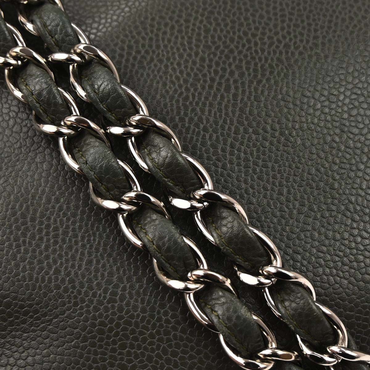 Chanel Gray Calfskin Shoulder Bag