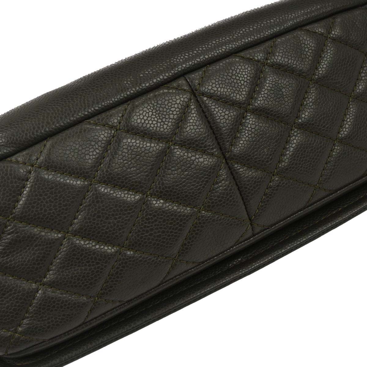 Chanel Gray Calfskin Shoulder Bag