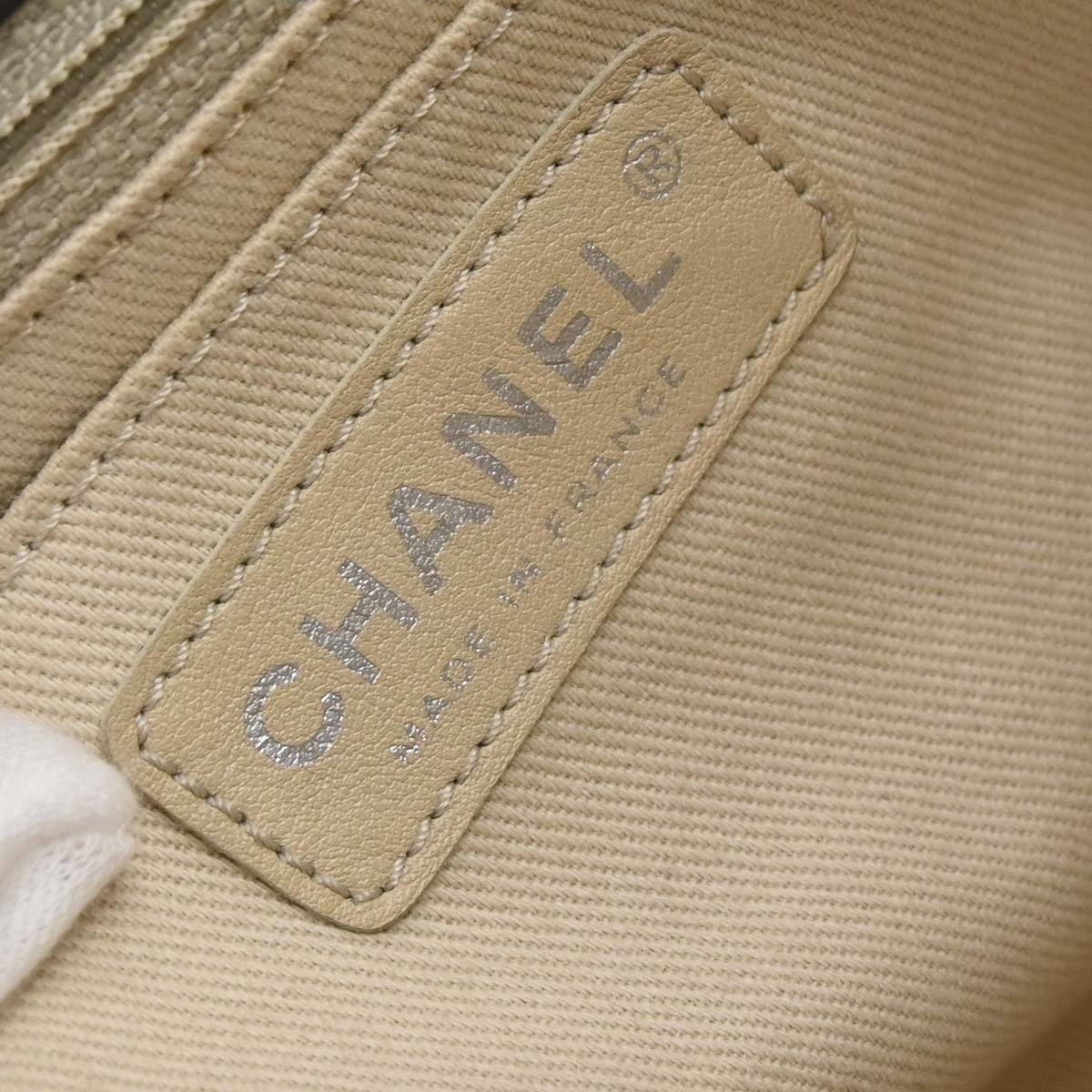 Chanel Gray Calfskin Shoulder Bag