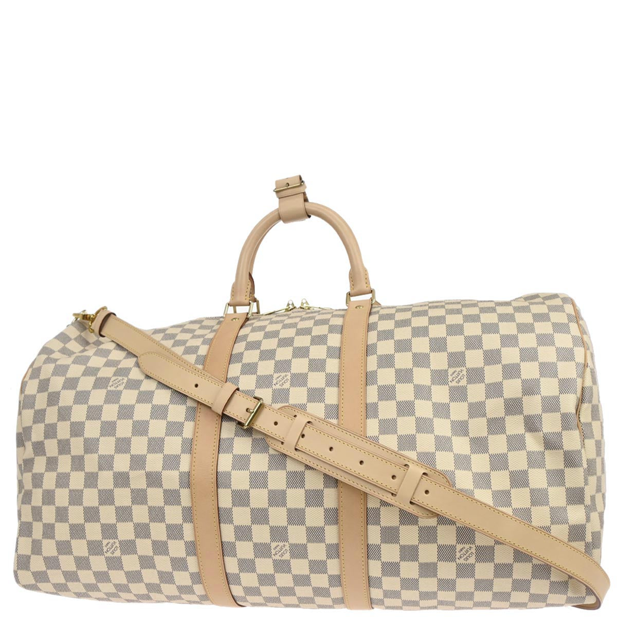 Louis Vuitton Damier Azur Keepall Bandouliere 55 Duffle Bag N41429