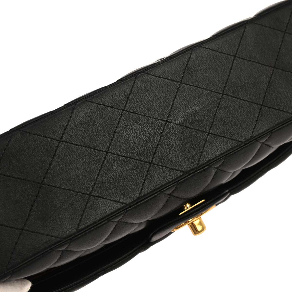 Chanel Black Lambskin Medium Classic Double Flap Shoulder Bag