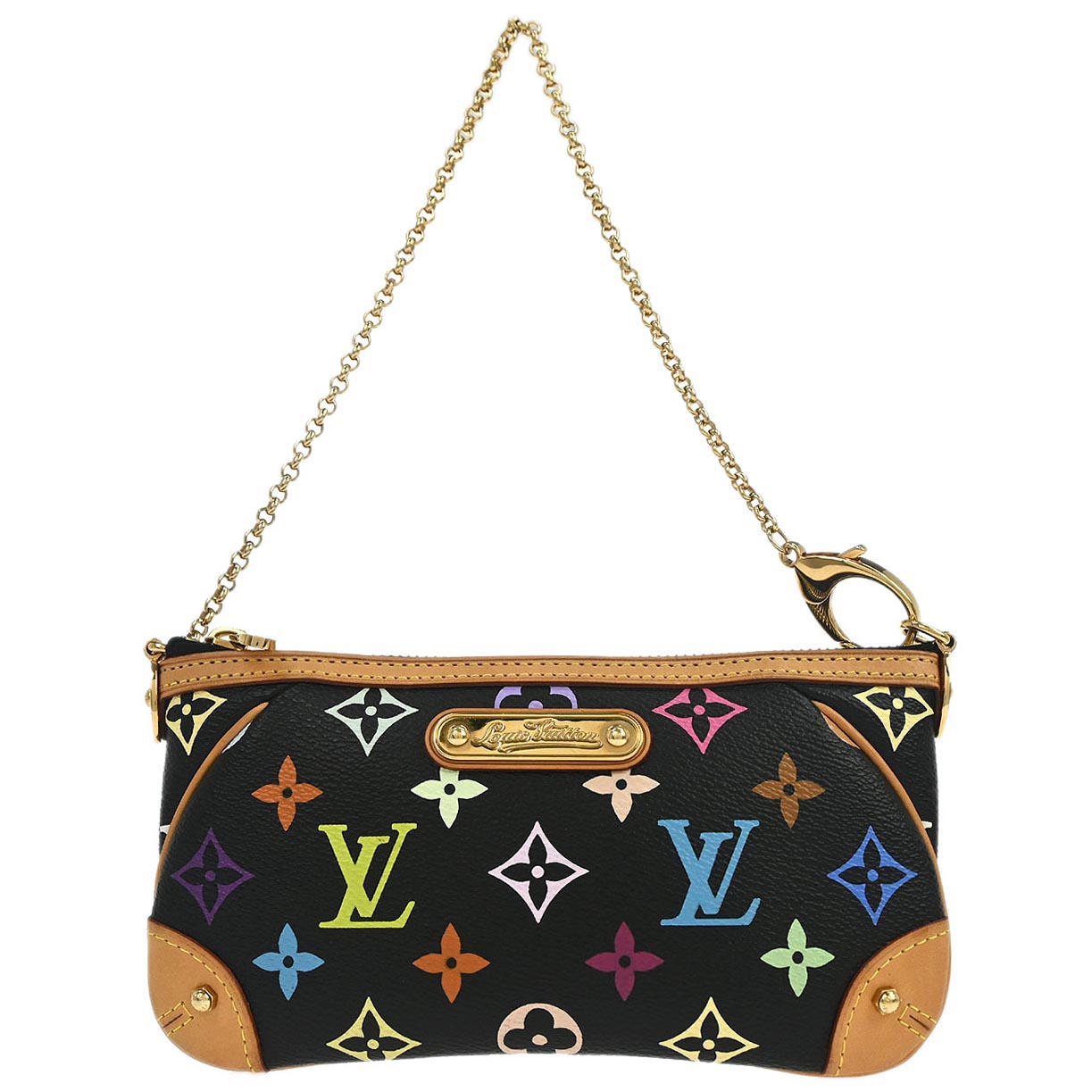 Louis Vuitton 2011 Black Multicolor Pochette Milla MM Handbag M60097
