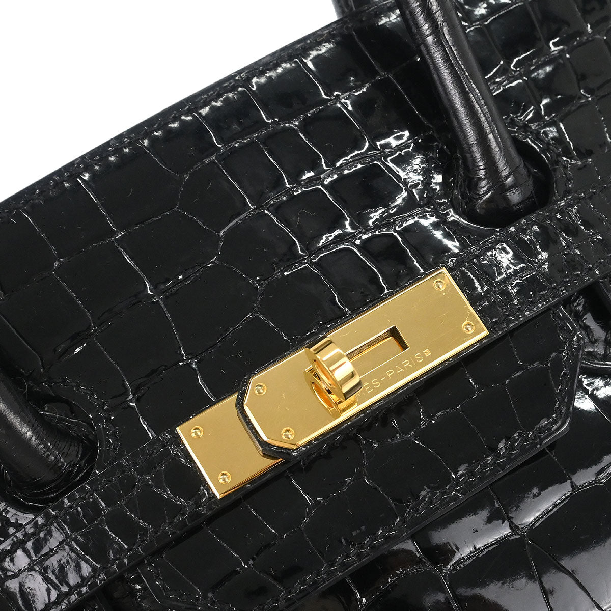 Hermes * 2013 Black Porosus Birkin 35 Handbag