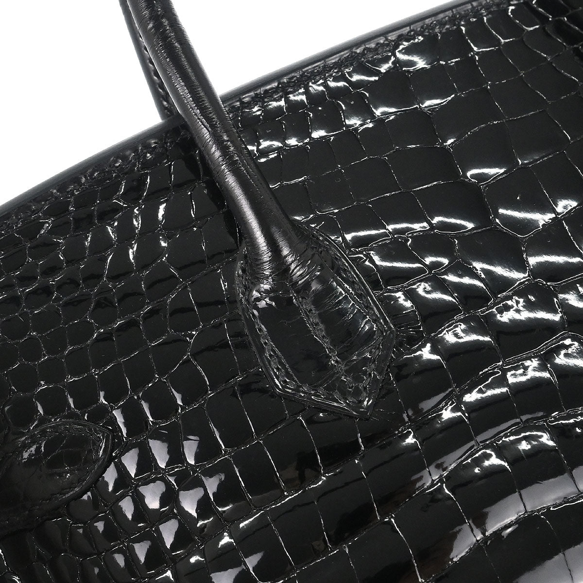 Hermes * 2013 Black Porosus Birkin 35 Handbag