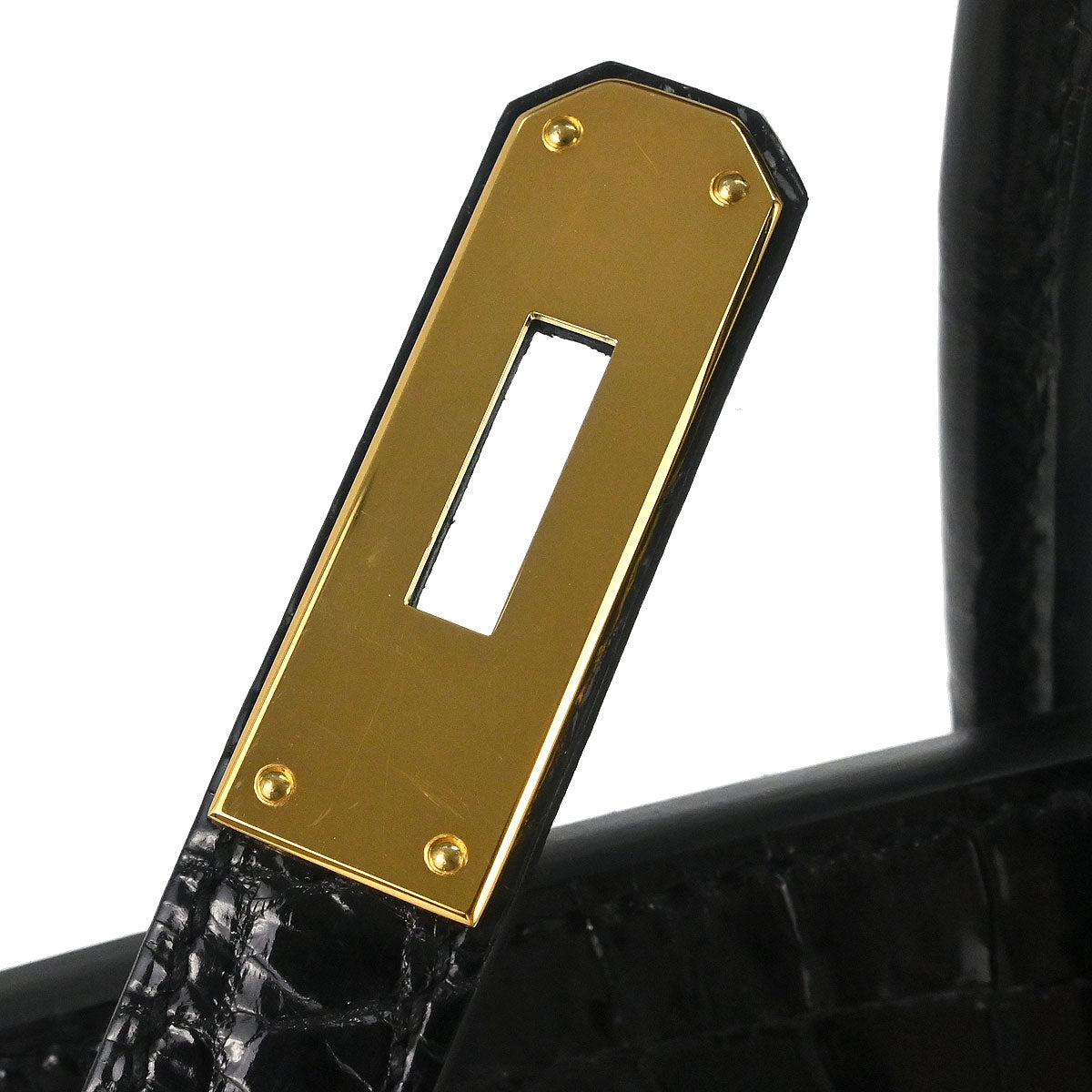 Hermes * 2013 Black Porosus Birkin 35 Handbag