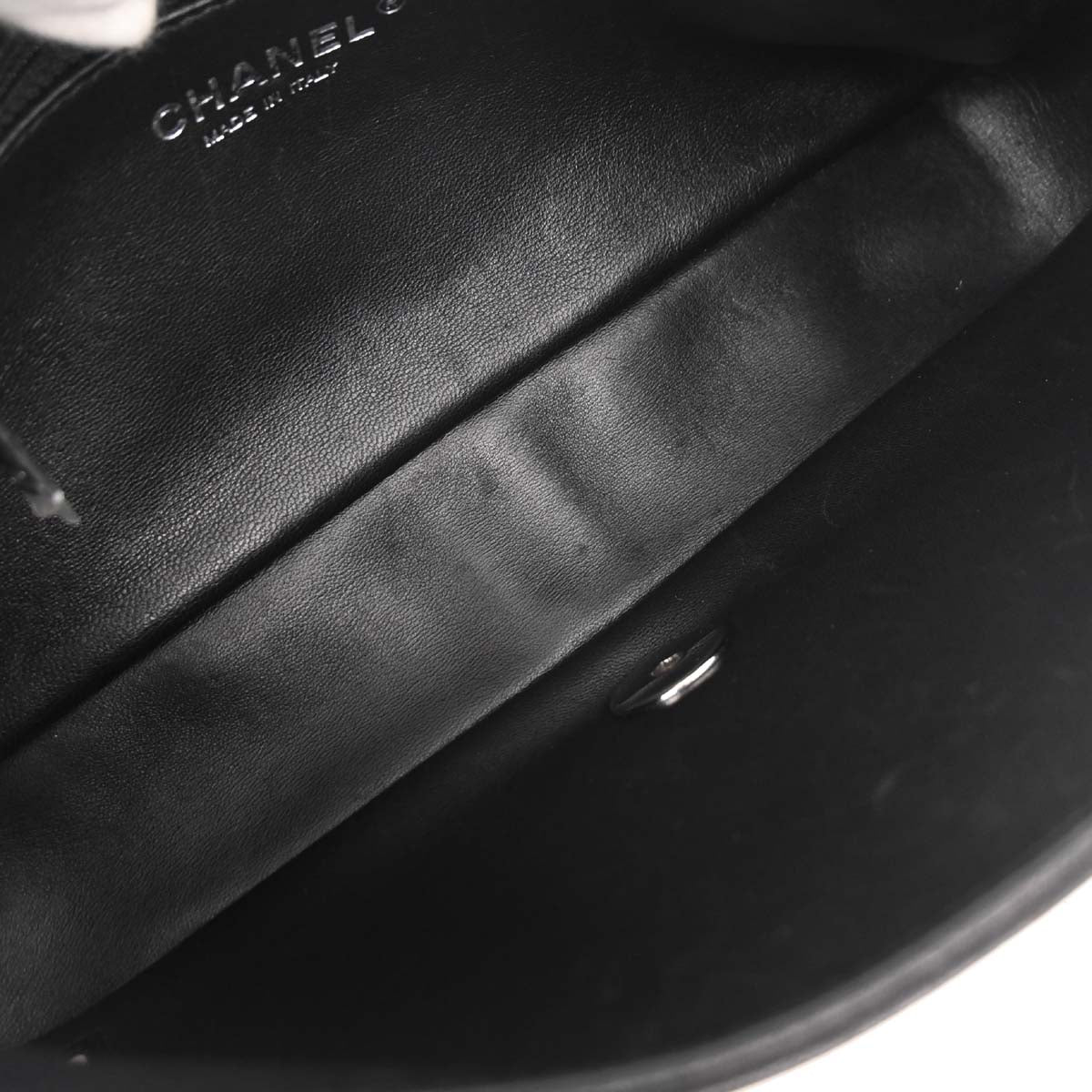 Chanel 2014-2015 Black Wool No.5 Turnlock Full Flap Shoulder Bag