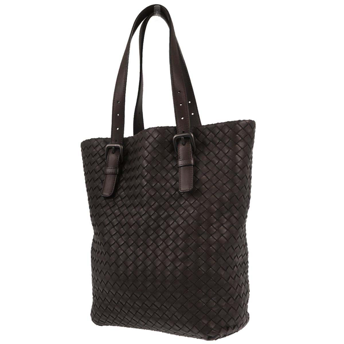 Bottega Veneta Brown Lambskin Intrecciato Tote Bag