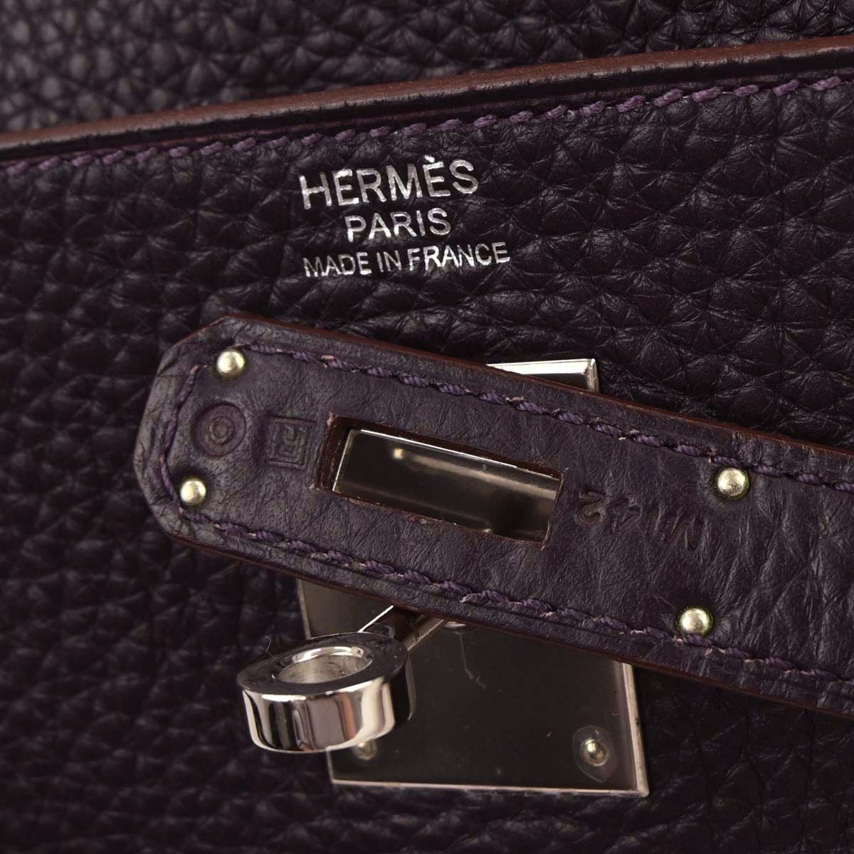 Hermes 2014 Raisin Taurillon Clemence Kelly 32 Retourne 2way Shoulder Handbag