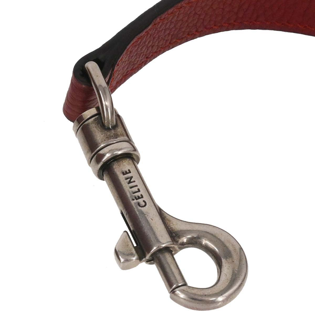 Celine Red Leather Nano Luggage 2way Shoulder Tote Bag