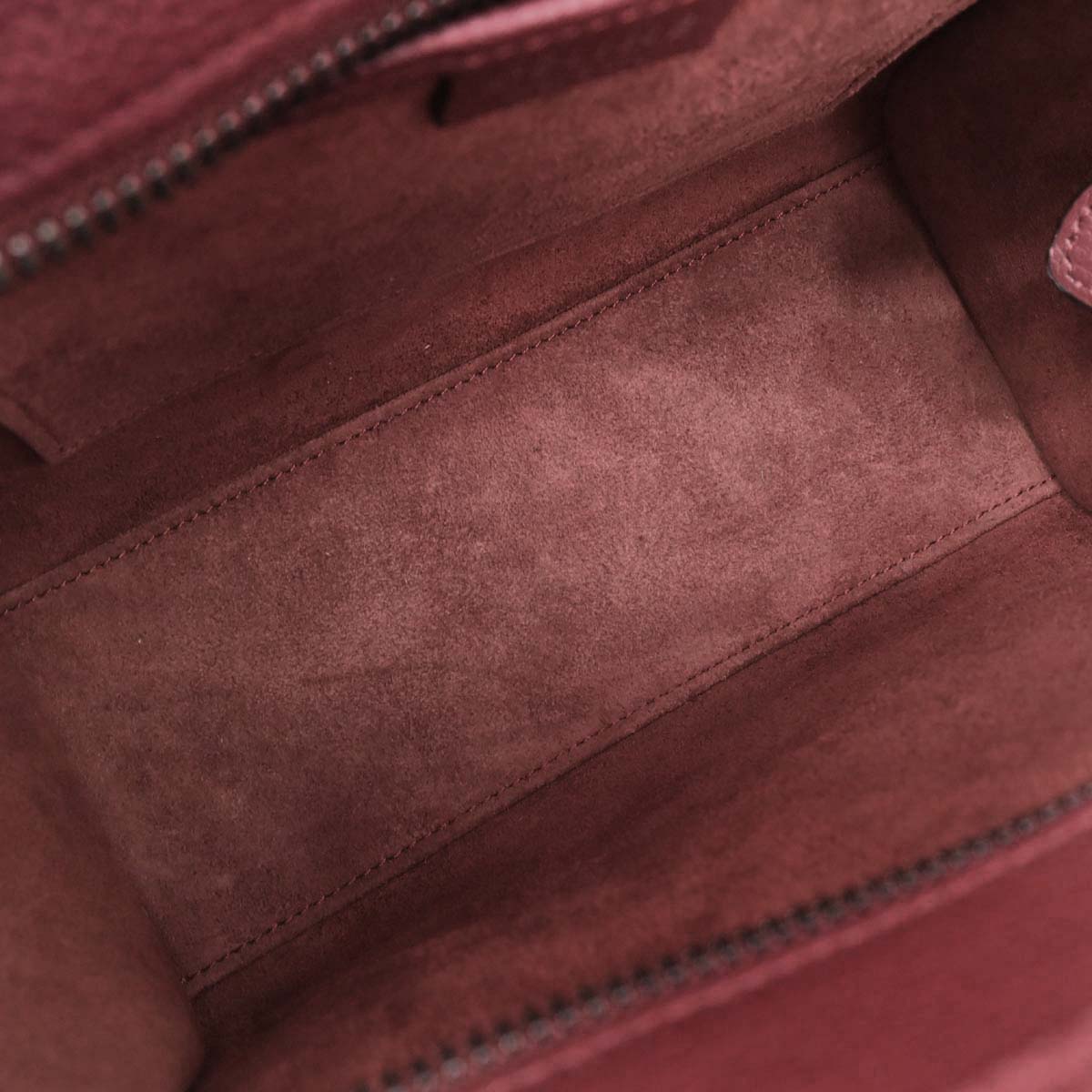 Celine Red Leather Nano Luggage 2way Shoulder Tote Bag