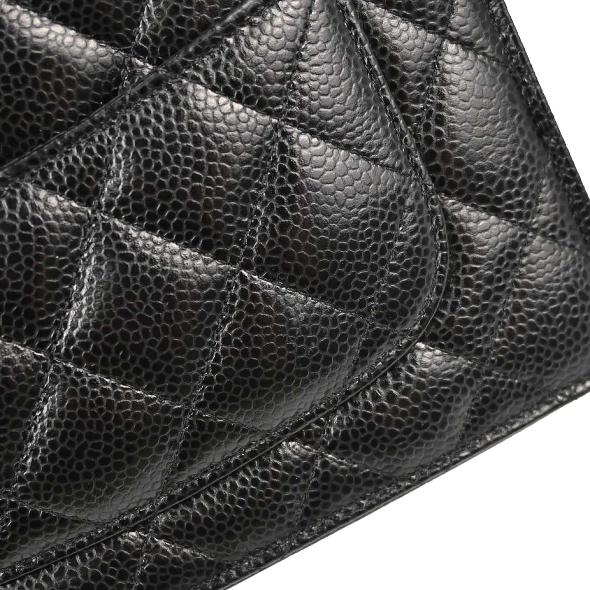 Chanel Black Caviar Skin Classic WOC Wallet on Chain Shoulder Bag