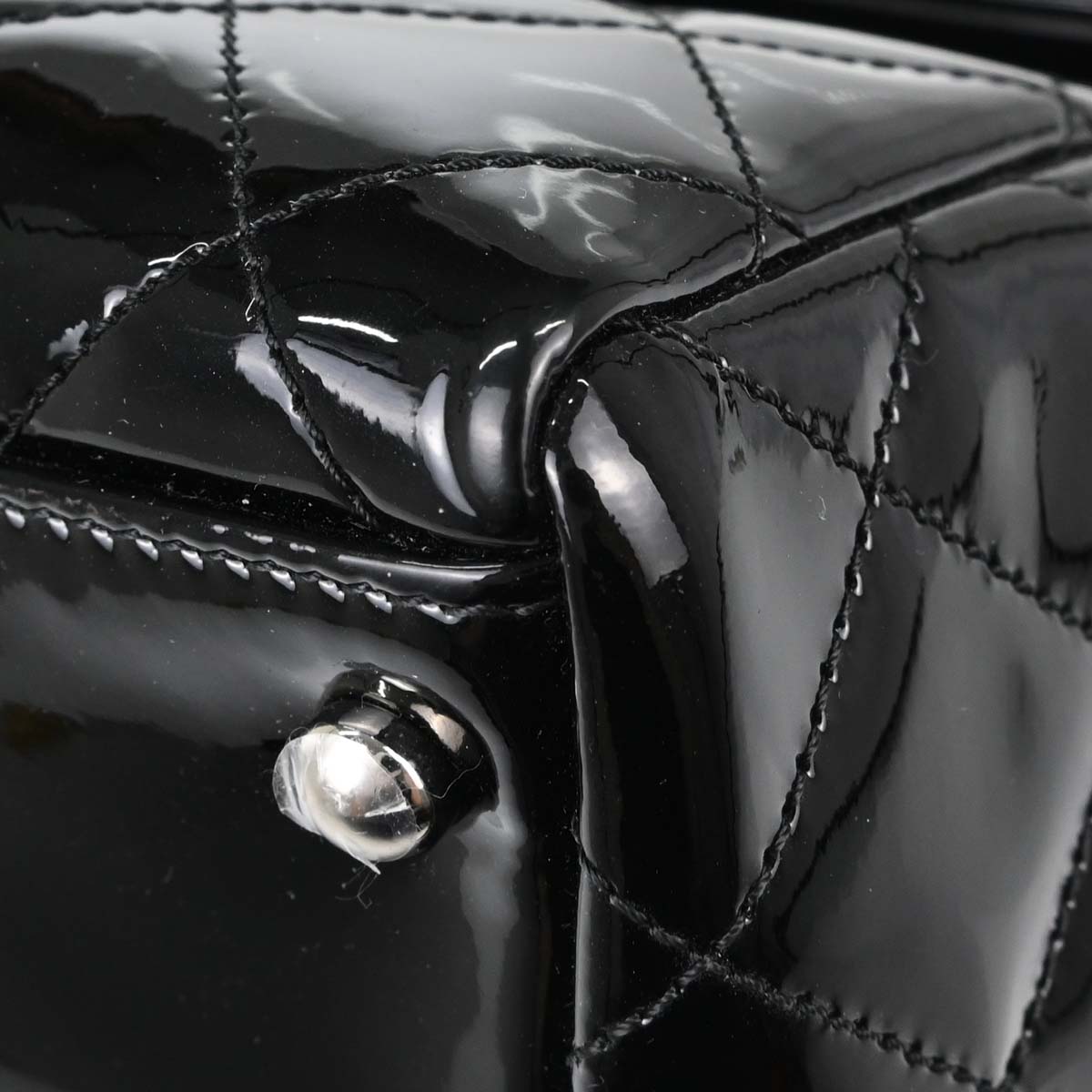Chanel Black Patent Leather Tote Handbag