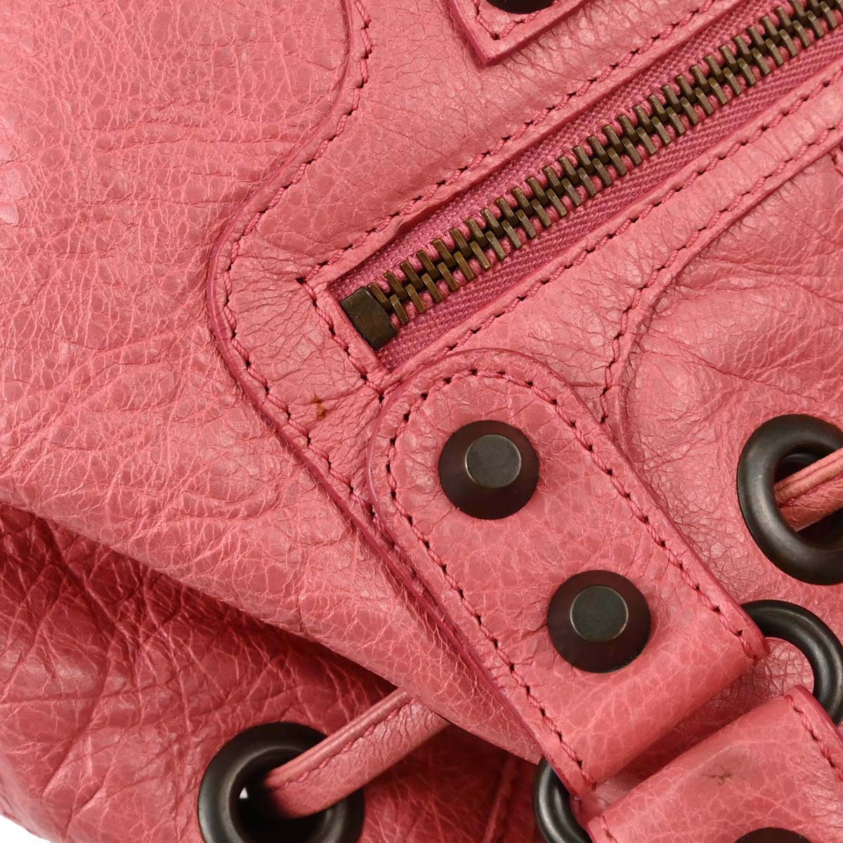 Balenciaga Pink Lambskin Classic Mini Pompon 2way Shoulder Handbag