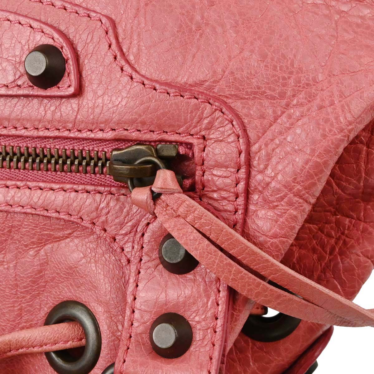 Balenciaga Pink Lambskin Classic Mini Pompon 2way Shoulder Handbag