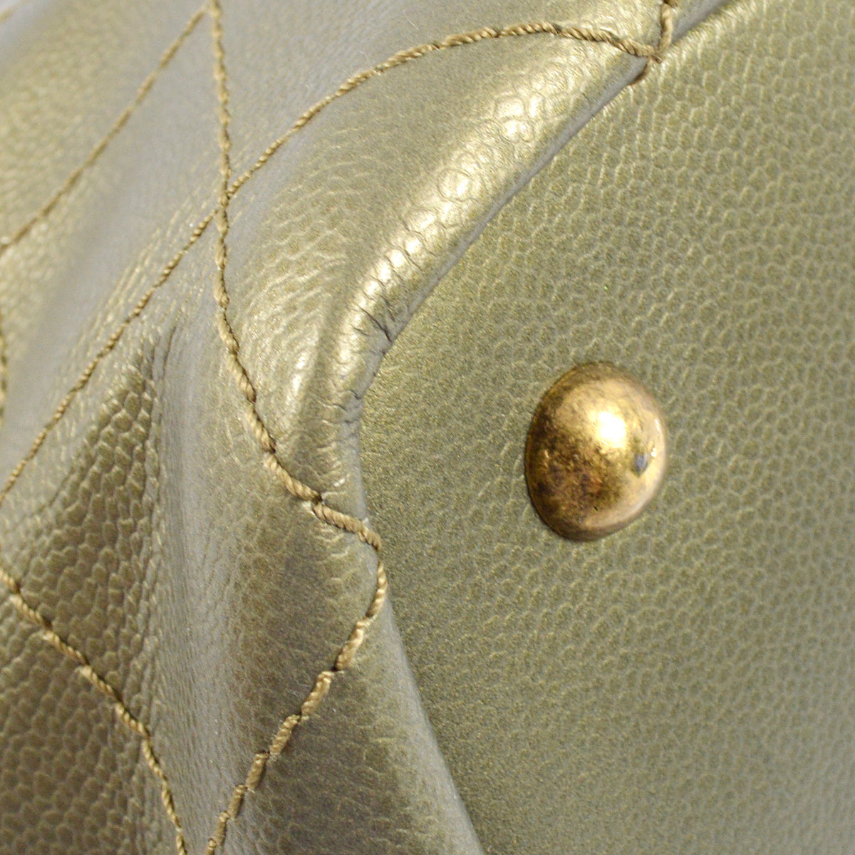 Chanel 2014-2015 Gold Caviar Shopping Fever Tote Handbag