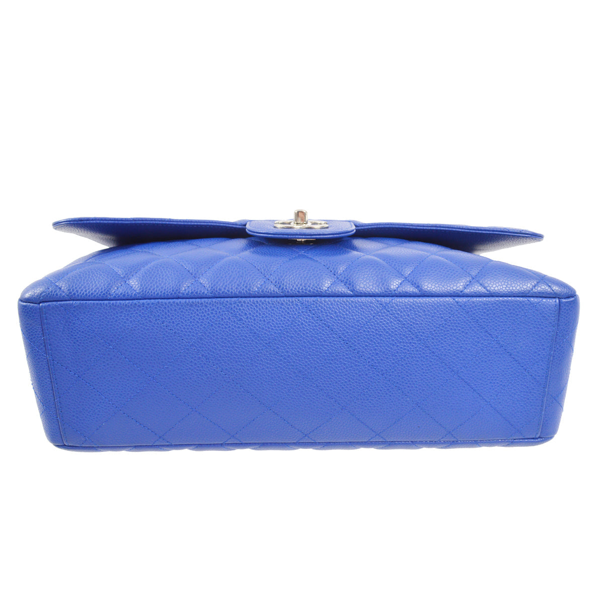 Chanel 2009-2010 Blue Caviar XL Single Flap Shoulder Bag