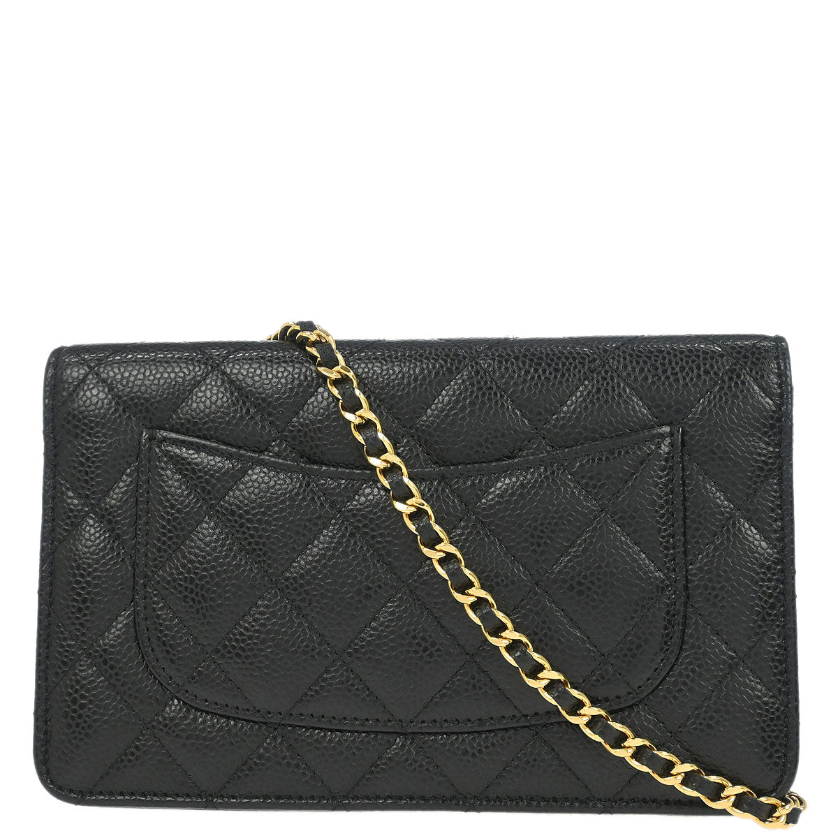 Chanel Black Caviar Skin Classic WOC Wallet on Chain Bag