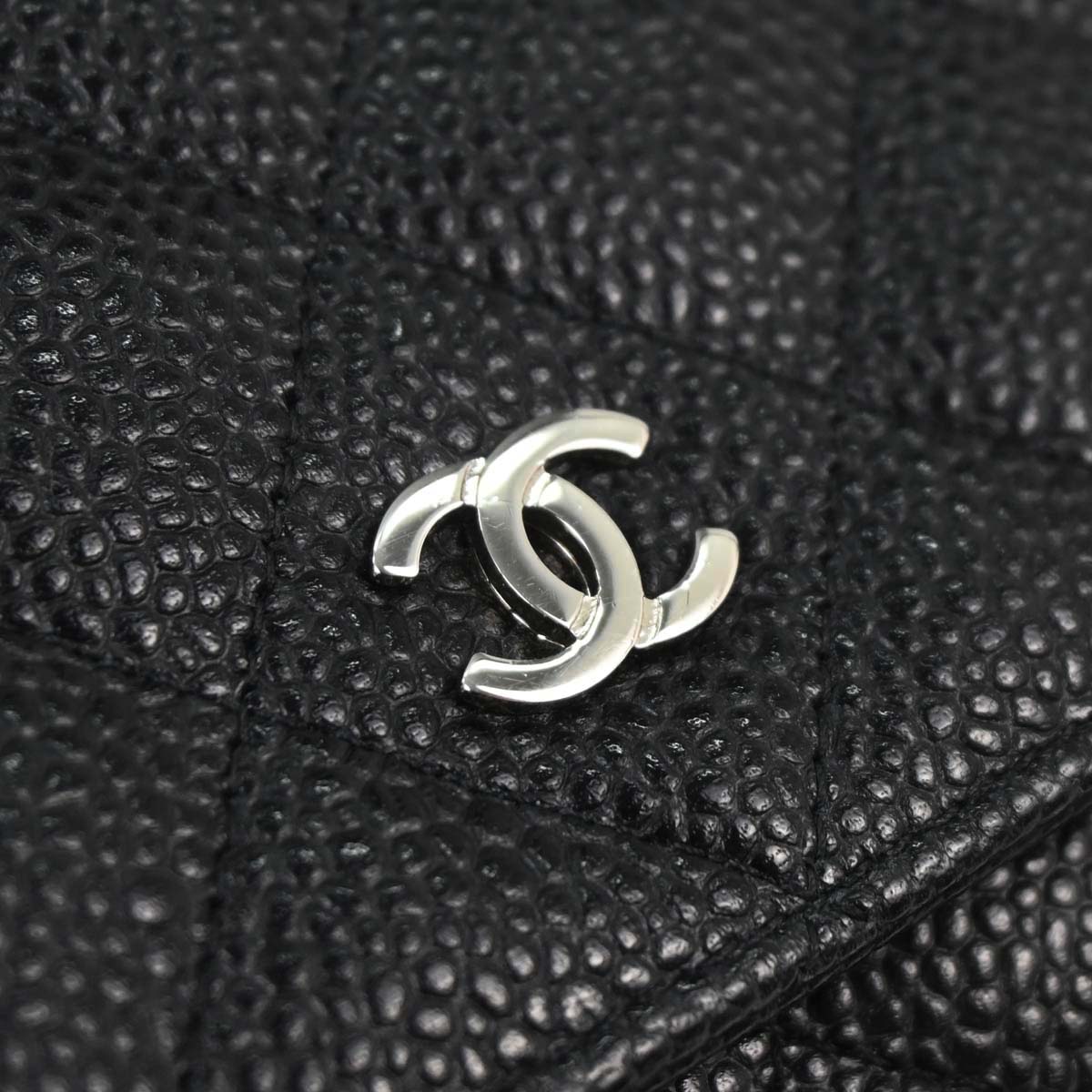 Chanel 2017 Black Caviar Skin Classic WOC Wallet on Chain Bag
