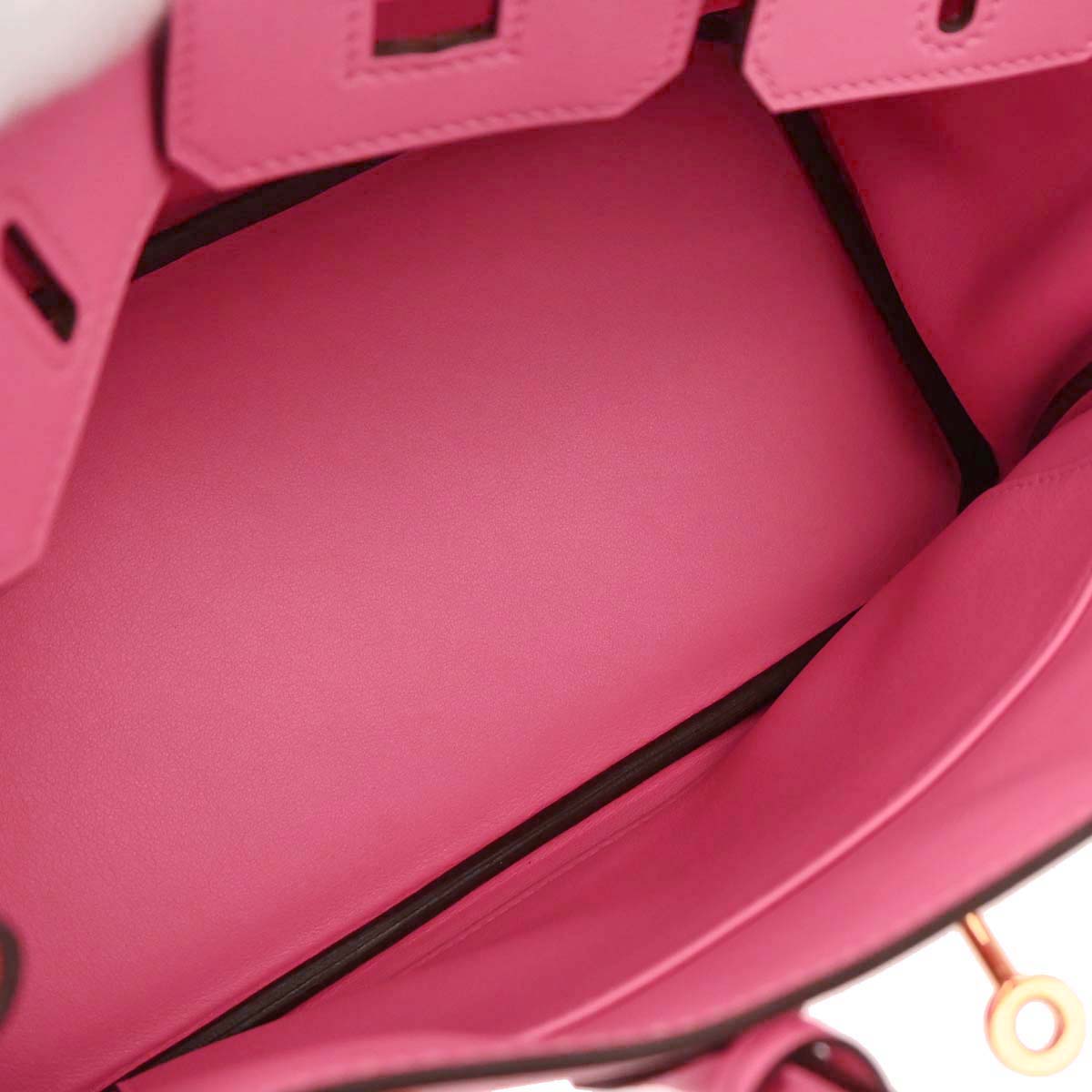 Hermes Rose Azalee Swift Birkin 25 Handbag