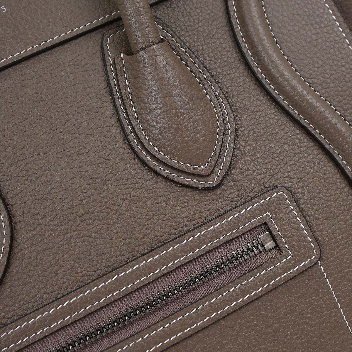 Celine Brown Luggage Micro Tote Handbag