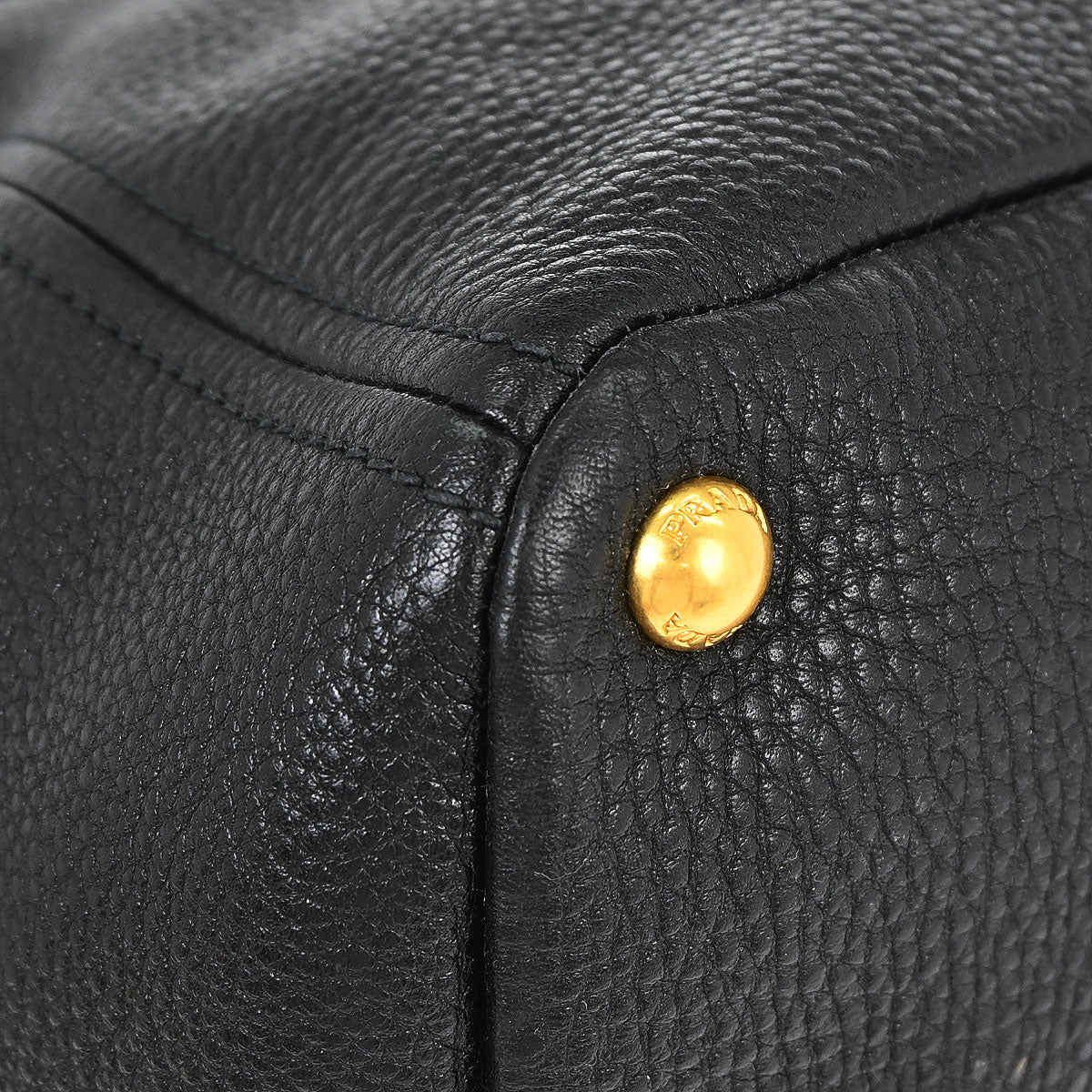 Prada Black Leather 2way Shoulder Tote Bag