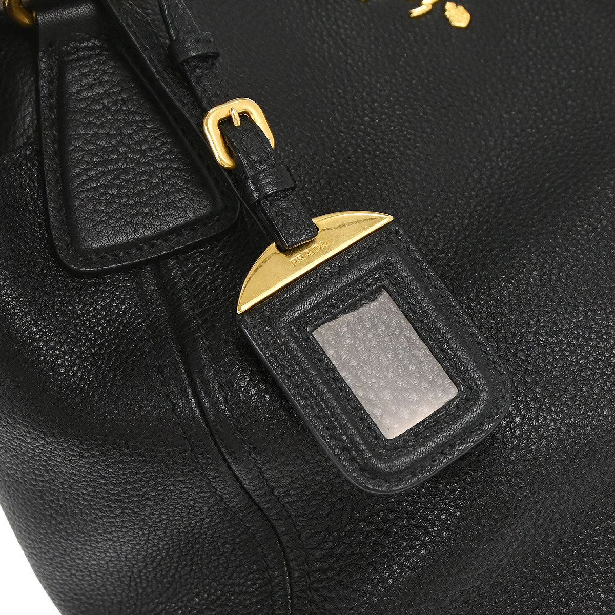 Prada Black Leather 2way Shoulder Tote Bag
