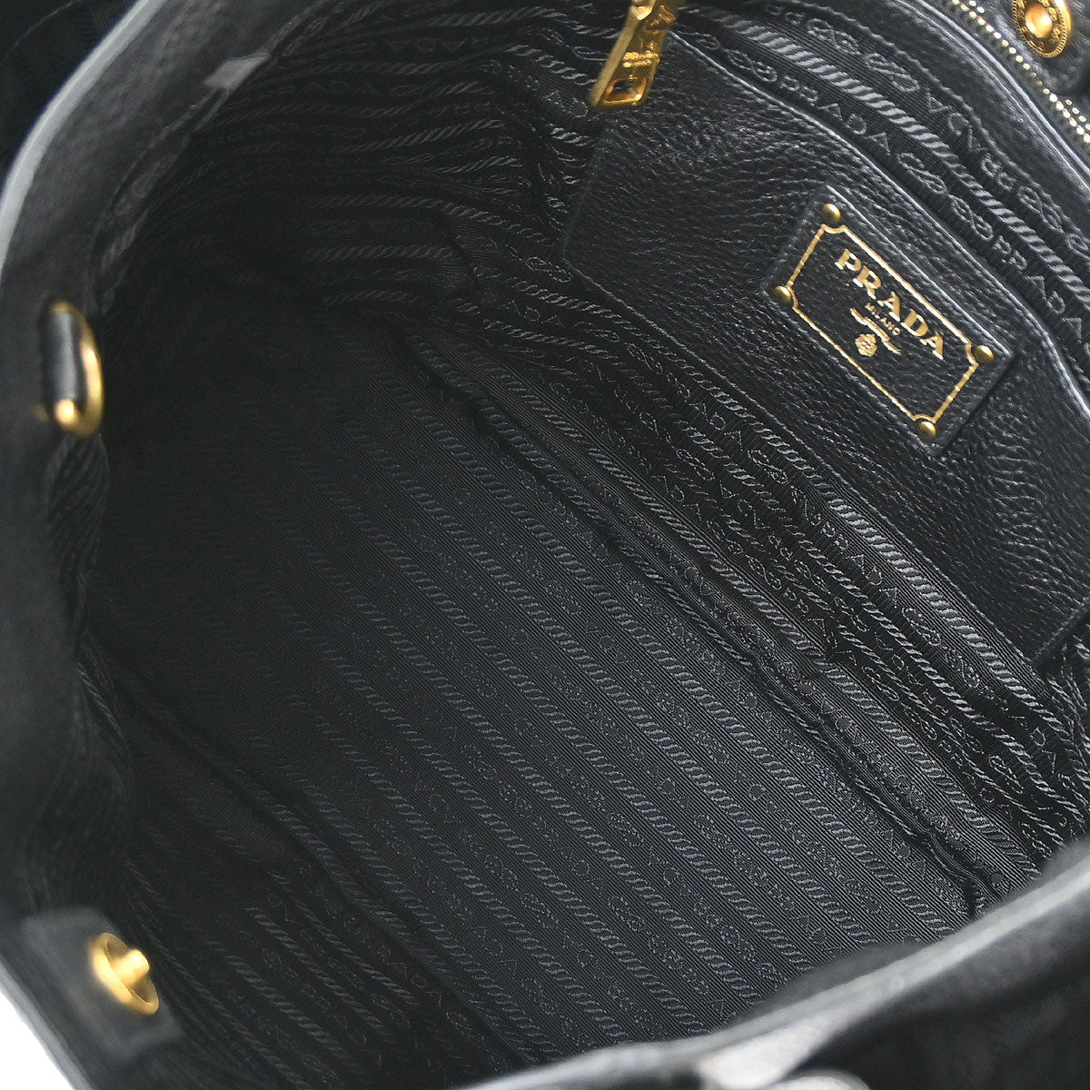 Prada Black Leather 2way Shoulder Tote Bag