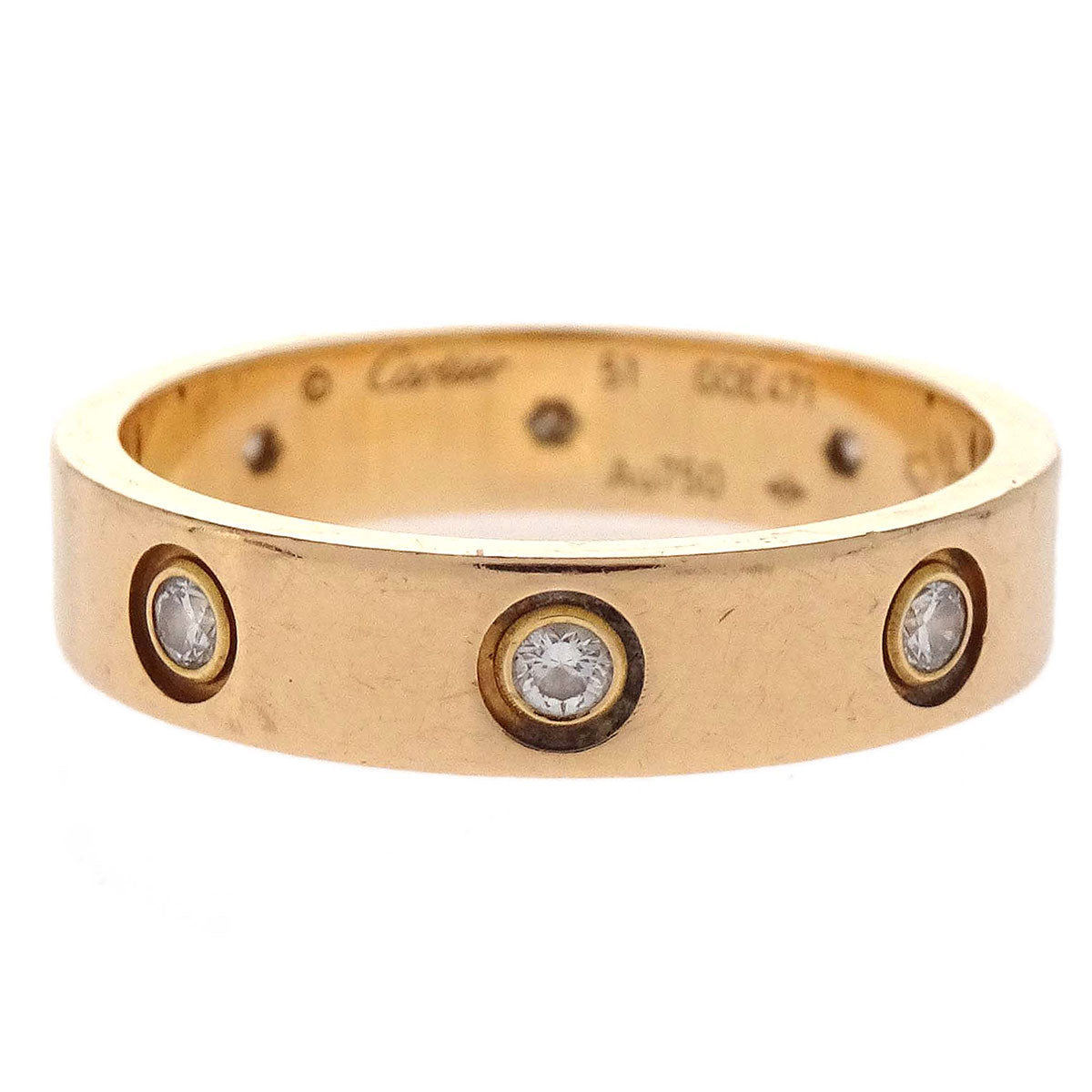 Cartier Mini Love Ring Au750 GOE471 Diamond #51 Jewelry