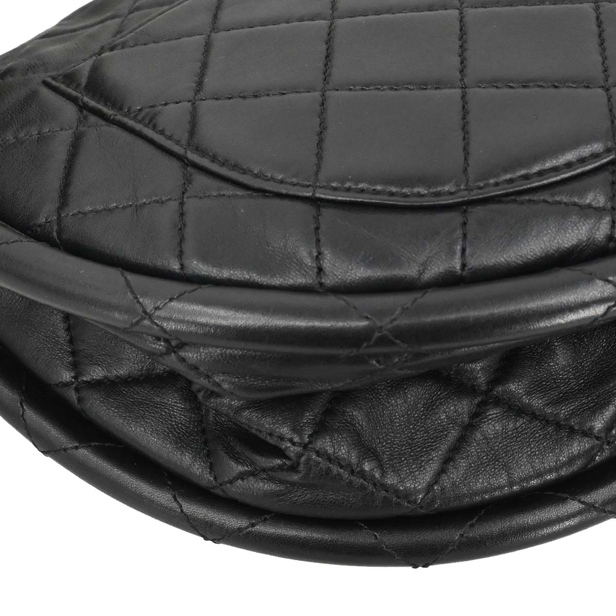 Chanel Black Lambskin Hula Hoop Large Handbag