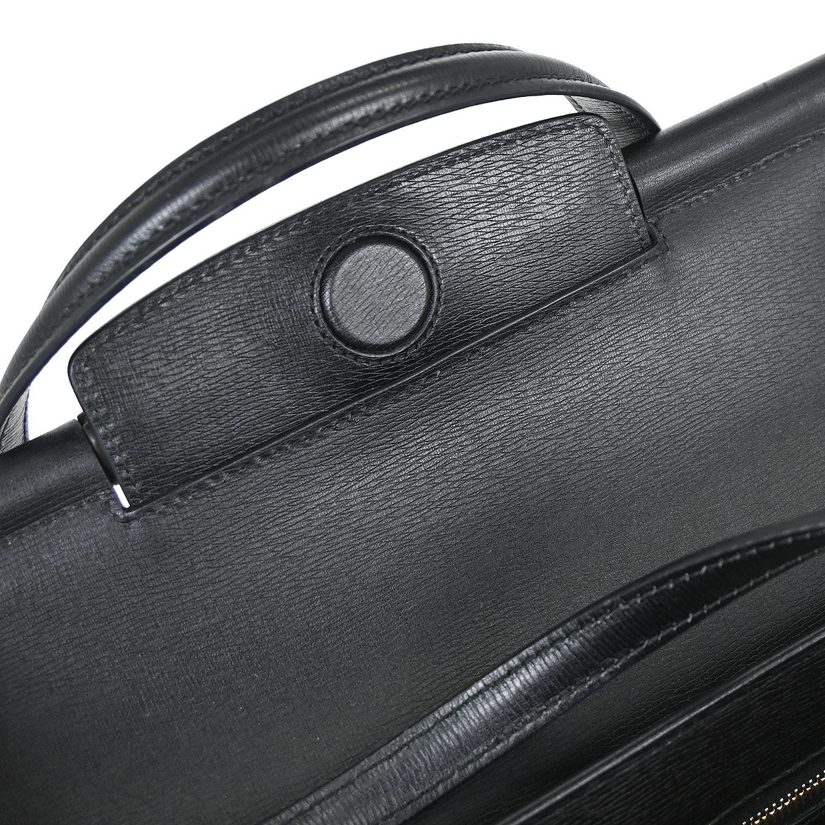 Gucci Black Leather Bamboo Handbag