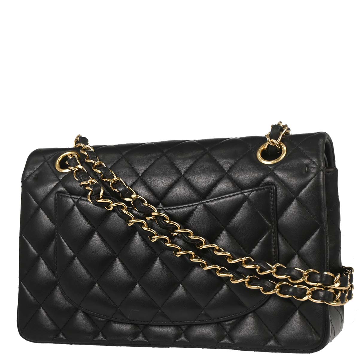 Chanel Black Lambskin Small Classic Double Flap Shoulder Bag